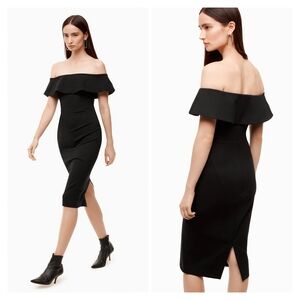 Aritzia Babaton Ruslan Ruffle Midi Dress Size 4